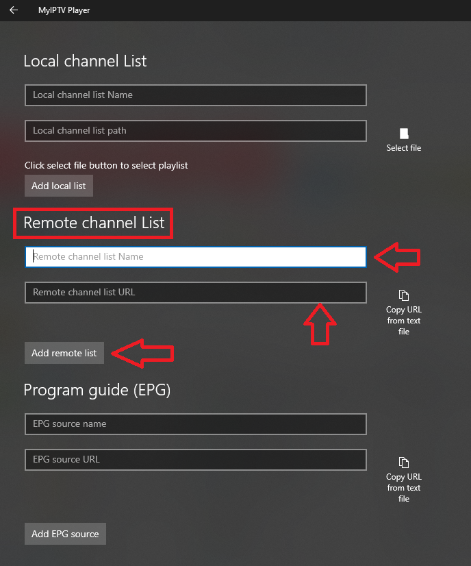 How to setup IPTV on Microsoft devices via MyIPTV Player