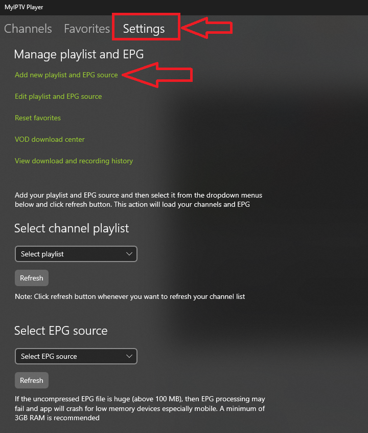 How to setup IPTV on Microsoft devices via MyIPTV Player